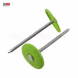 Easy To Install Button Cap Roofing Nails , Plastic Cap Felting Nails ISO Standard