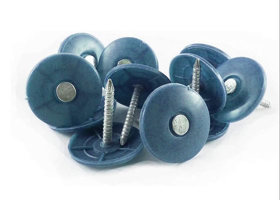 Bleu rond standard de chapeau de gigaoctet clous en plastique de chapeau de 3 pouces